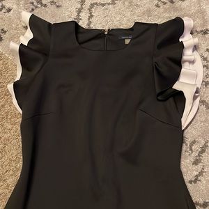 Black Tommy Hilfiger dress with black and white sleeves